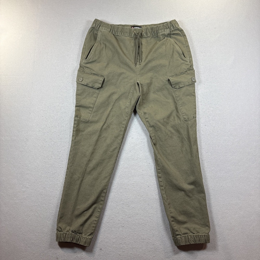 Vintage Airwalk‎ Cargo Jogger Pants Men's Medium Green Drawstring 90s Y2k